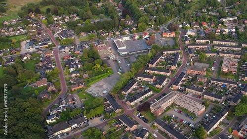 Aerial panorama around the city Paterswolde in the Netherlands on a sunny afternoon in summer photo