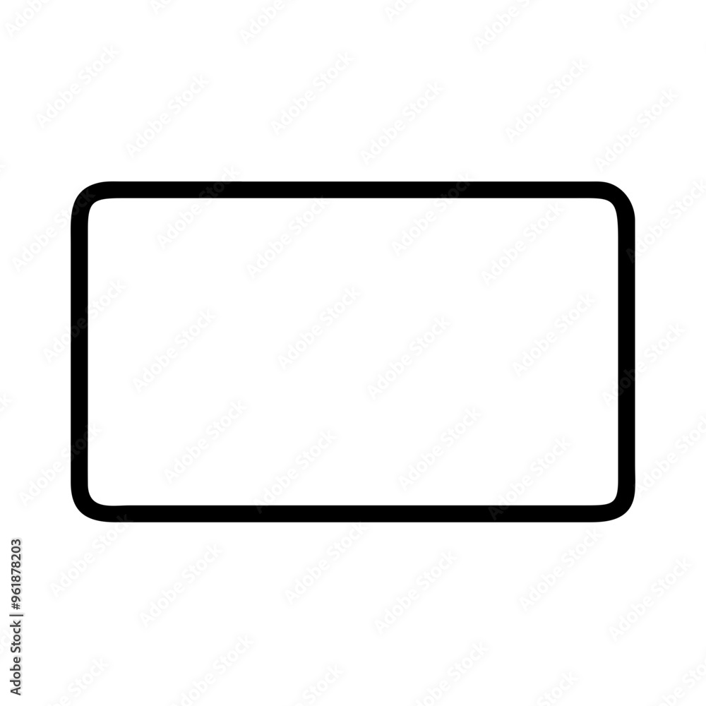Rectangle outline icon in black and white, minimalistic design Rectangle outline icon in black and white, minimalistic design