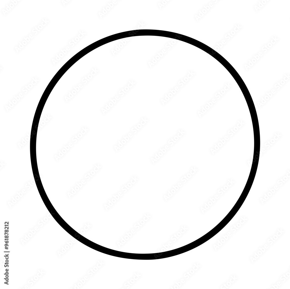 Simple circle outline icon, black line art minimalism Simple circle outline icon, black line art minimalism