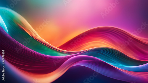 Wallpaper Mural Abstract Colorful Glowing Wave Image Torontodigital.ca