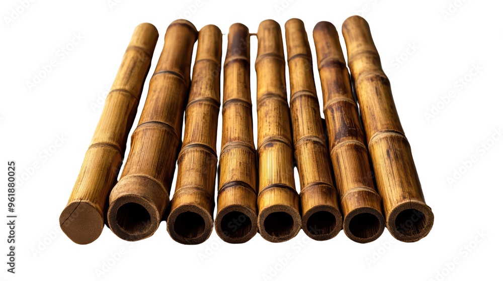 Bamboo poles, neatly arranged, exude a natural warmth and organic texture. Their hollow cores and smooth surfaces hint at their versatility as a sustainable building material. Bamboo poles, neatly arranged, exude a natural warmth and organic texture. Their hollow cores and smooth surfaces hint at their versatility as a sustainable building material.