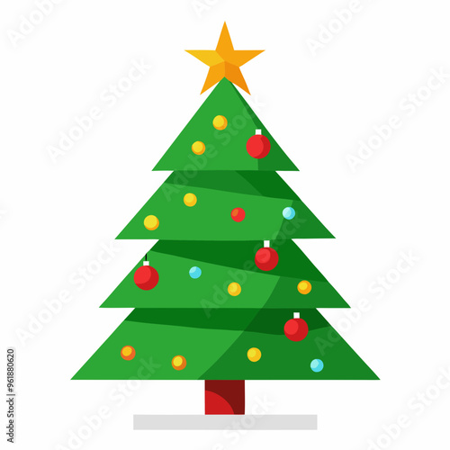 Christmas trees silhouette vector illustration on white background