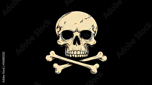 A skull icon with crossbones, representing the macabre side of Halloween.