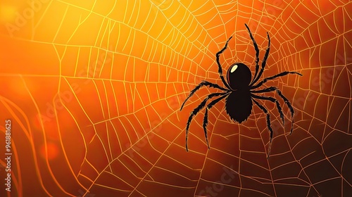 A spider and web icon, symbolizing the creepy crawlies of Halloween.