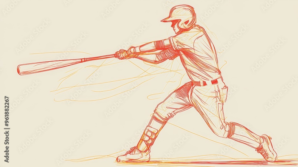 A minimalist, single-line drawing of a youthful and vigorous baseball player holding a bat, representing the concept of individual sports and training. A minimalist, single-line drawing of a youthful and vigorous baseball player holding a bat, representing the concept of individual sports and training.