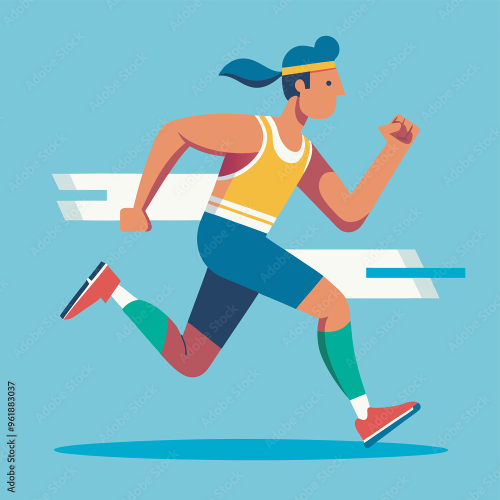 runner running sports flat vector illustration design runner running sports flat vector illustration design