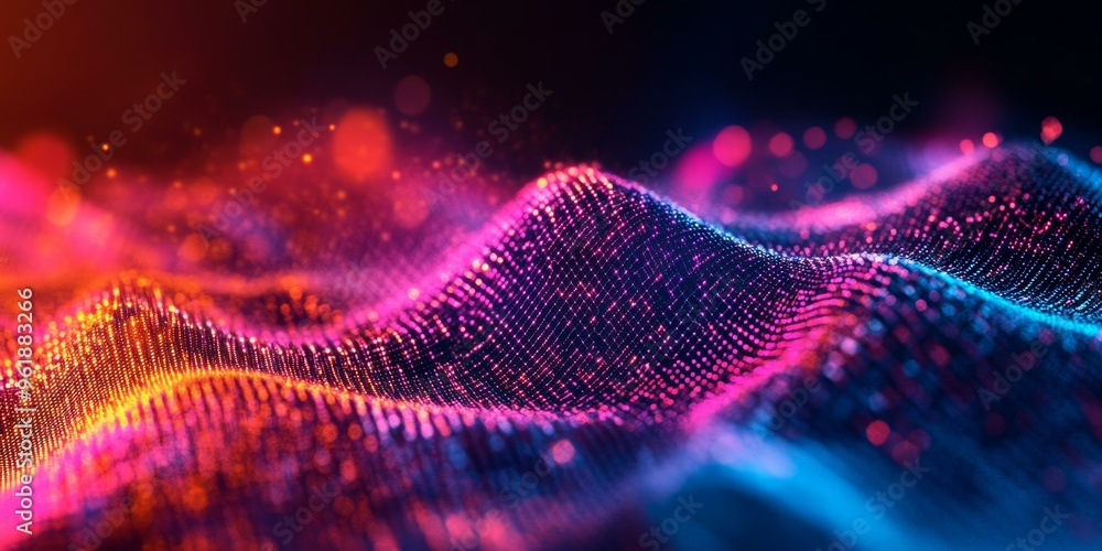 Abstract background of glowing lights and waves. Abstract background of glowing lights and waves.