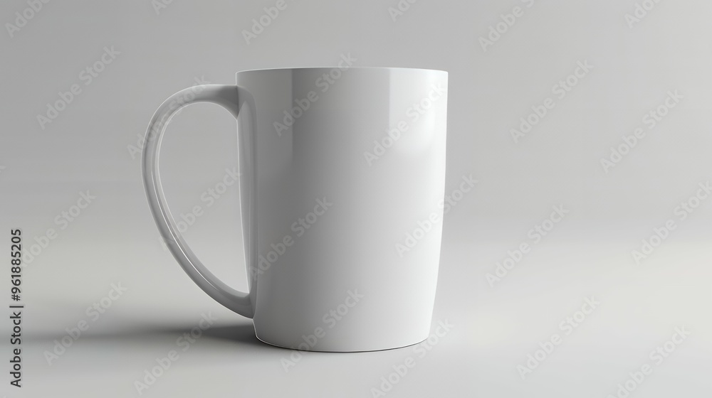 Obraz premium Close up of white tea mug mockup Coffee cup ceramic blank. isolated on white background