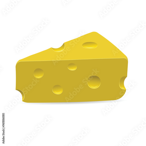 Cheese. Piece of tasty cheese. Vector illustration.