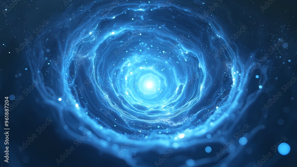 Radiant Blue Vortex with Glowing Rings and Floating Particles Radiant Blue Vortex with Glowing Rings and Floating Particles