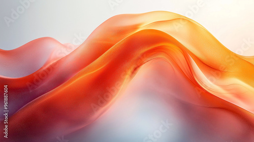 Dynamic Abstract Orange Curved Shape on White Background for Motion Graphics Animation. This fluid and captivating vector illustration with Utilizing Negative Space for a Captivating and Energetic