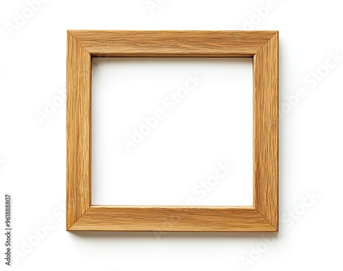 Empty Wooden Picture Frame Mockup