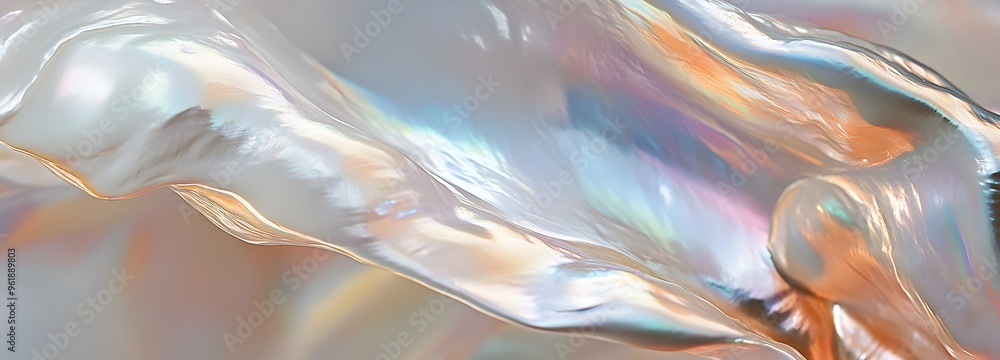 Fototapeta premium 120. Smooth pearl with a lustrous, iridescent surface