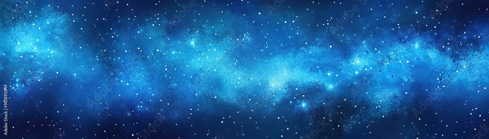 Fototapeta premium A stunning cosmic view featuring a vibrant blue galaxy filled with stars and ethereal mist, perfect for space-themed projects.