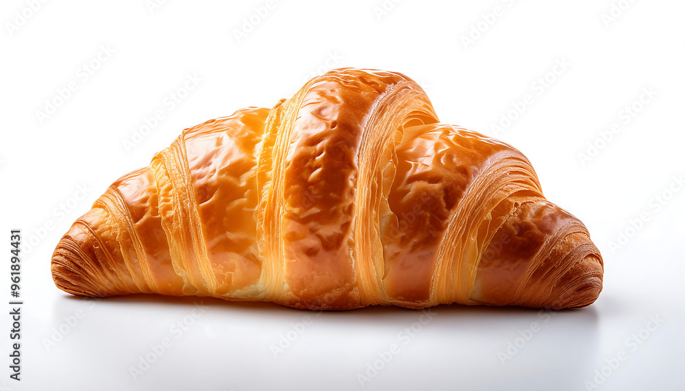 A single golden brown croissant isolated on a white background, symbolizing simplicity._1(151) A single golden brown croissant isolated on a white background, symbolizing simplicity._1(151)
