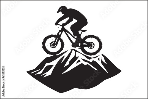 Mountain Biker Silhouette: Riding the Peaks photo