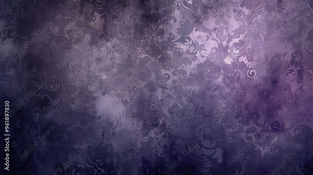 Obraz premium Gothic wallpaper with dark velvet swirling mist and faint violet glows