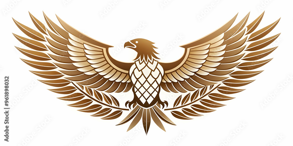 Obraz premium Dynamic Glossy Background Featuring Abstract Eagle and Flag Elements Symbolizing Freedom for Hari Pahlawan - Modern Flat Vector Design