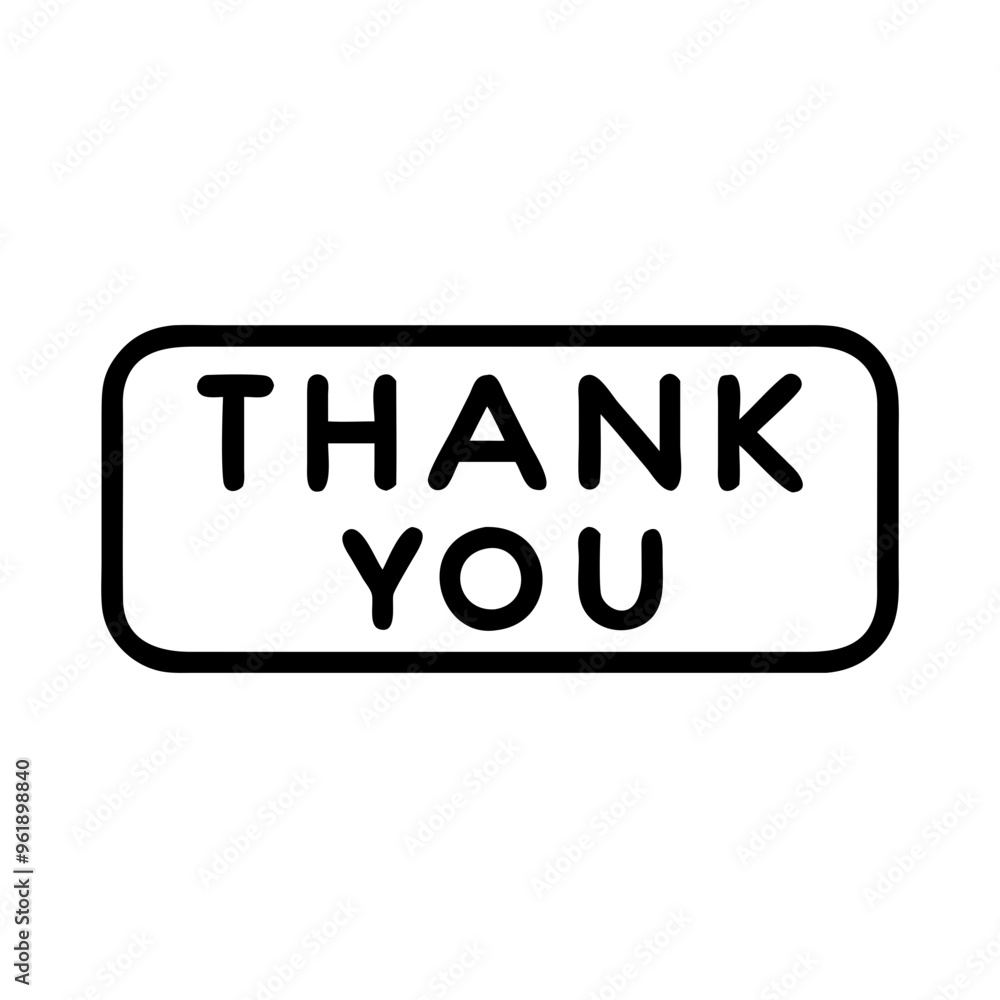 Thank you rectangular sign, black and white minimal design Thank you rectangular sign, black and white minimal design