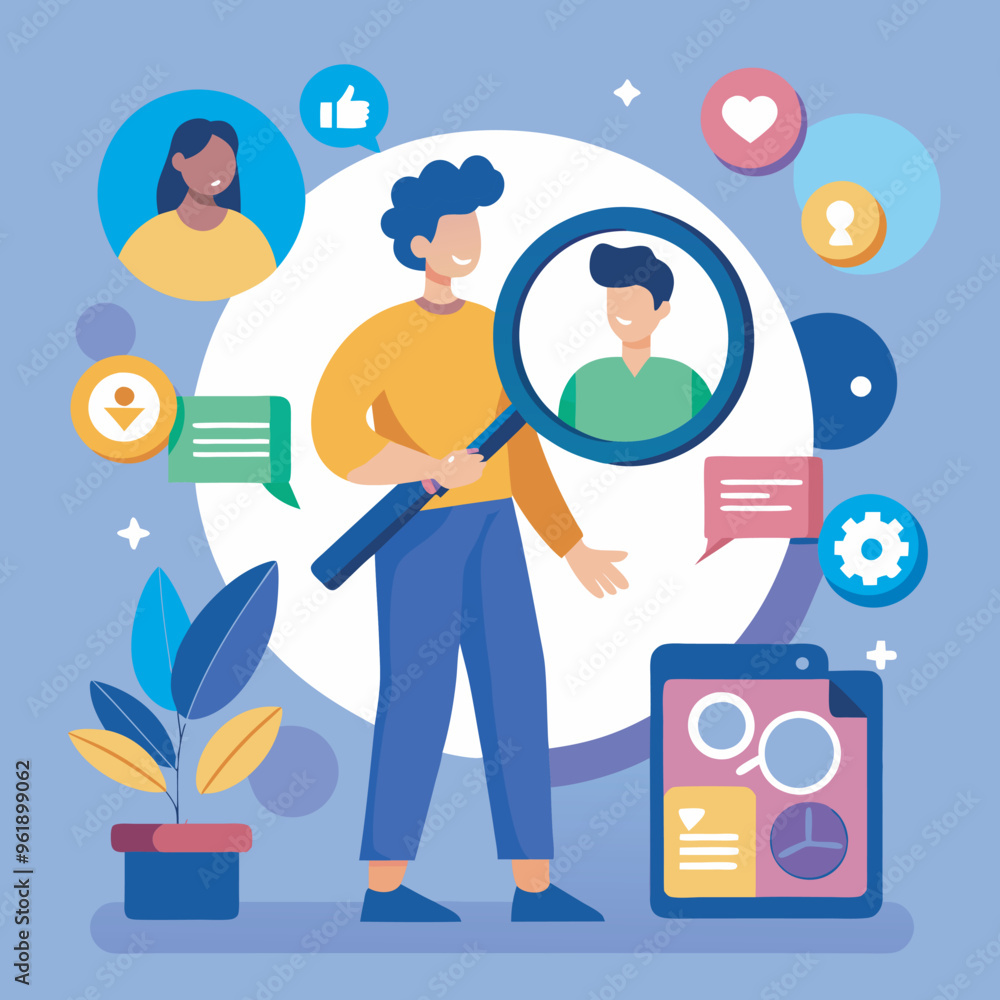 Fototapeta premium people searching online vector illustration