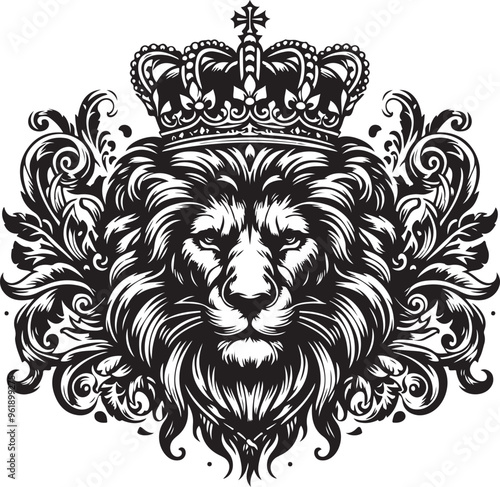 lion crowns vector art,graphics lion crowns icon set,vintage illustration lion crowns clipart,vector lion crowns flat style artwork design