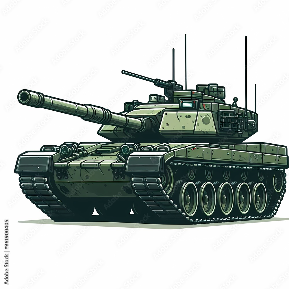 Battle Tank vector illustration isolated on a white background military vehicle Battle Tank vector illustration isolated on a white background military vehicle