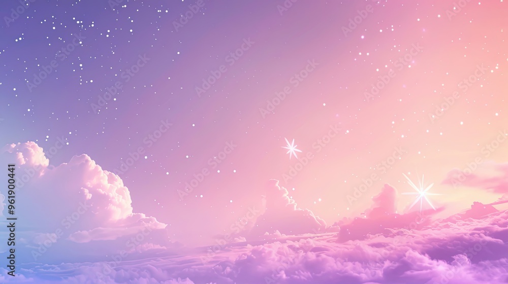 Lofi background with a pastel sky glowing stars and soft clouds for a dreamy vibe Lofi background with a pastel sky glowing stars and soft clouds for a dreamy vibe