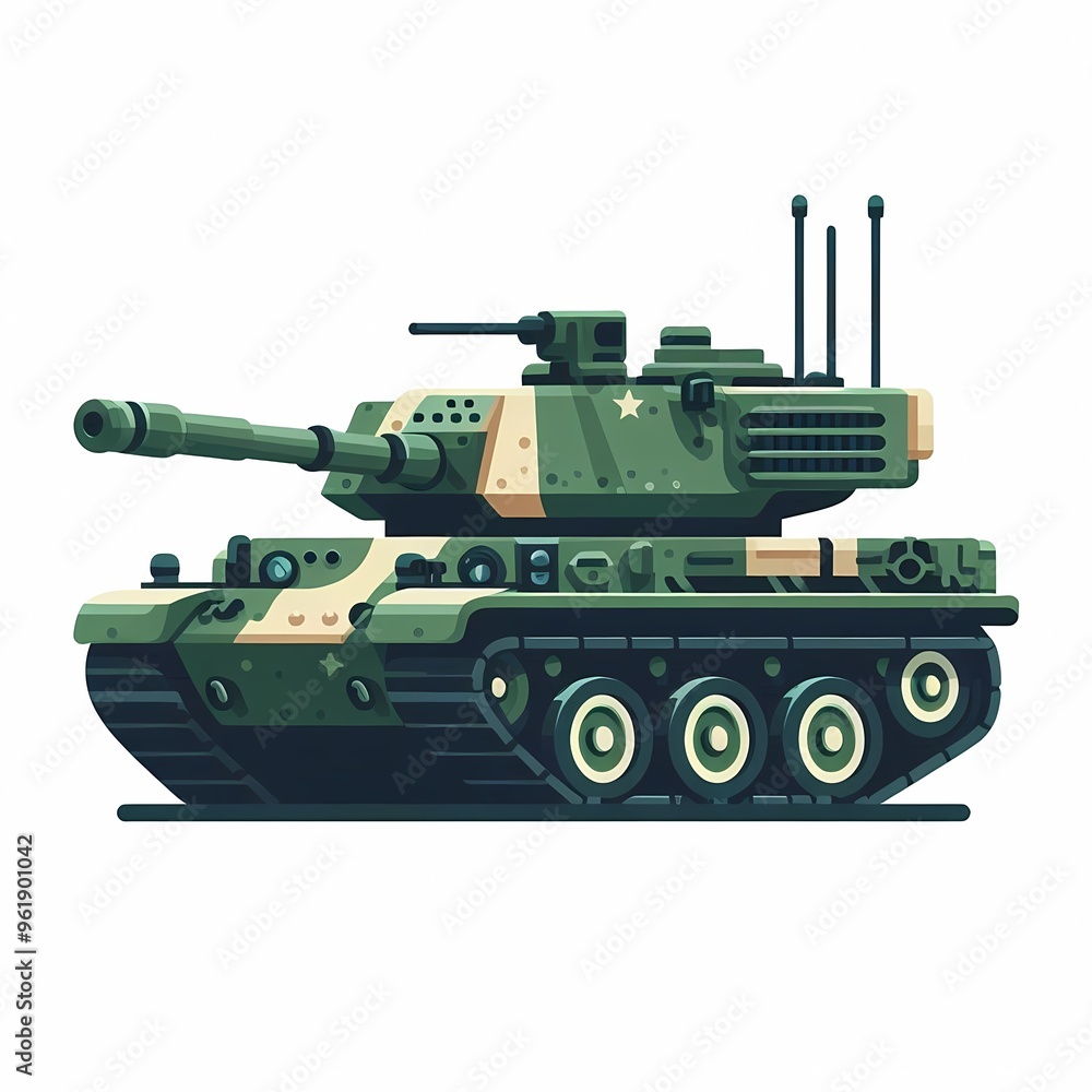 Battle Tank vector illustration isolated on a white background military vehicle Battle Tank vector illustration isolated on a white background military vehicle