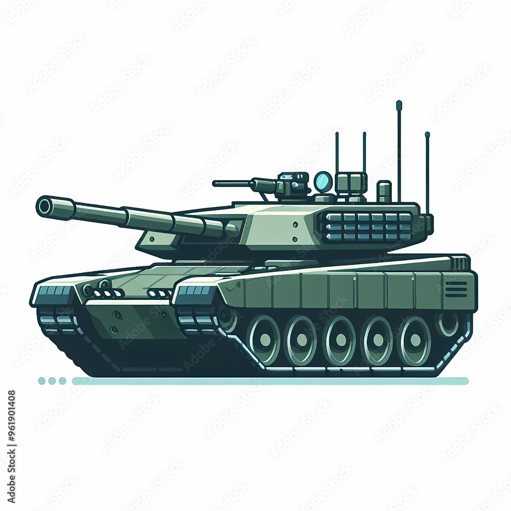 Battle Tank vector illustration isolated on a white background military vehicle Battle Tank vector illustration isolated on a white background military vehicle
