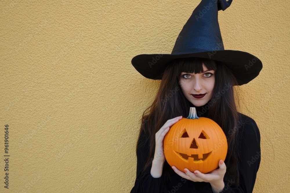 A woman in a black hat A woman in a black hat