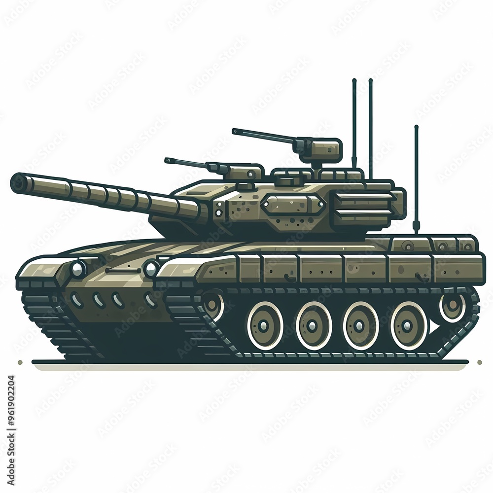 Battle Tank vector illustration isolated on a white background military vehicle Battle Tank vector illustration isolated on a white background military vehicle