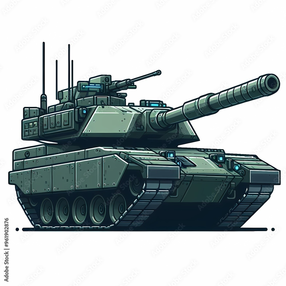 Battle Tank vector illustration isolated on a white background military vehicle Battle Tank vector illustration isolated on a white background military vehicle