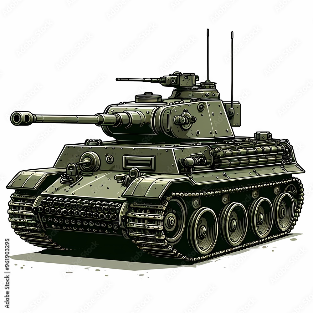 Battle Tank vector illustration isolated on a white background military vehicle Battle Tank vector illustration isolated on a white background military vehicle