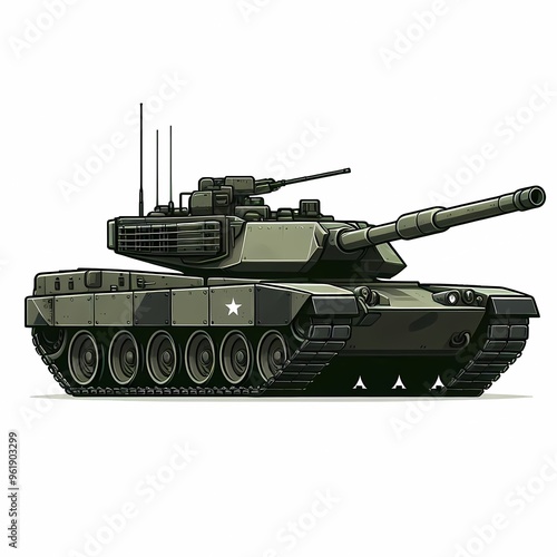 Battle Tank vector illustration isolated on a white background military vehicle