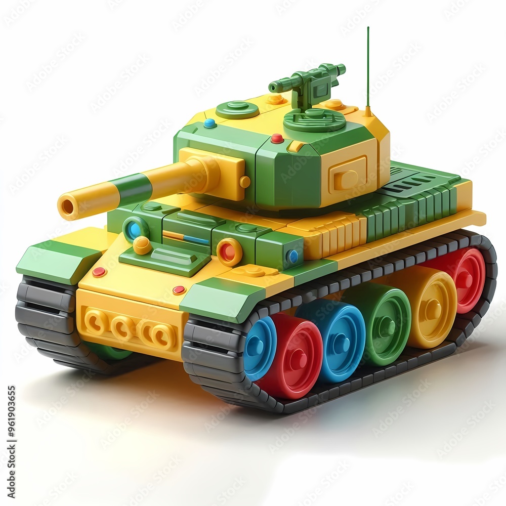 Fototapeta premium Battle Tank vector illustration isolated on a white background military vehicle