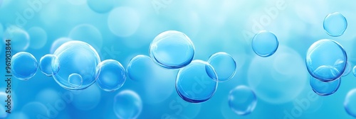 Wallpaper Mural Bubble Border. Seamless Blue Water Bubbles Sphere Background Torontodigital.ca