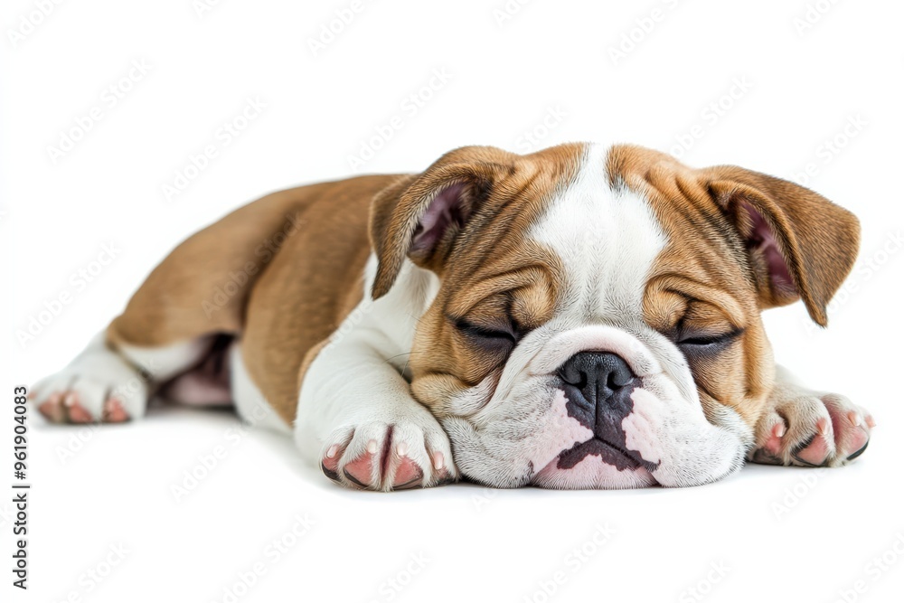 Bulldog Isolated on White Background. Adorable and Cute Domestic Crossbred Dog Breed Bulldog Isolated on White Background. Adorable and Cute Domestic Crossbred Dog Breed