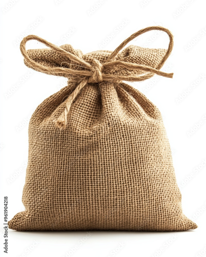 Burlap Bag. Hessian Material Background in White Isolated Object Burlap Bag. Hessian Material Background in White Isolated Object