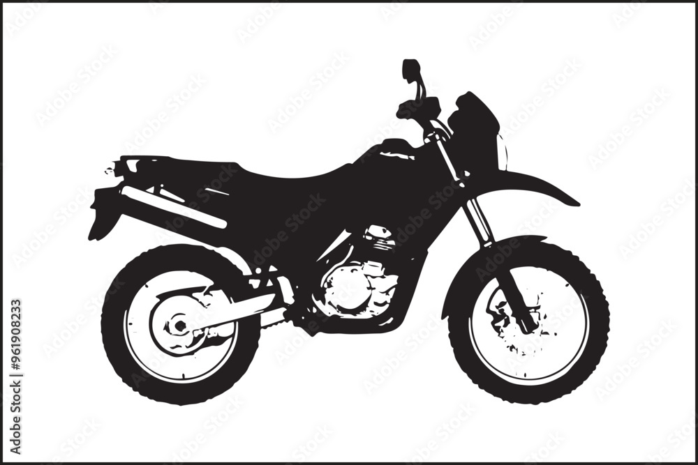 Motocross Jump: Silhouette of a Rider in Action Motocross Jump: Silhouette of a Rider in Action
