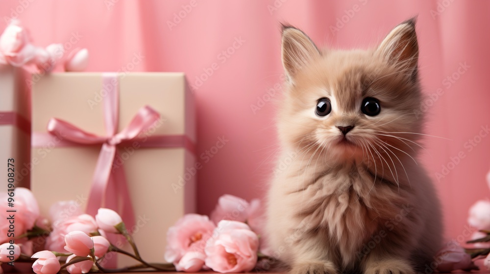 easter bunny giftbox with ears paws and muzzle on isolated pastel pink background with copyspace. easter bunny giftbox with ears paws and muzzle on isolated pastel pink background with copyspace.
