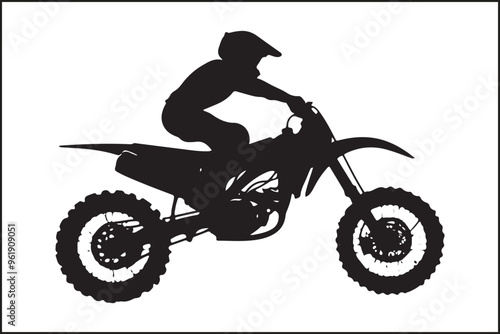 Motocross Jump: Silhouette of a Rider in Action photo