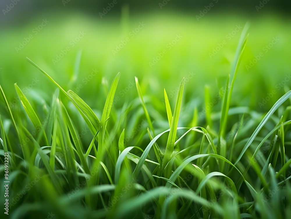 Close-up of Lush Green Grass Blades Close-up of Lush Green Grass Blades