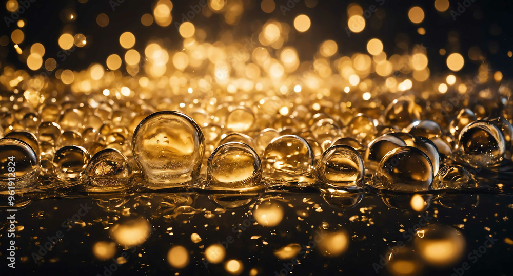 Champagne bubbles glowing lights abstract background Champagne bubbles glowing lights abstract background