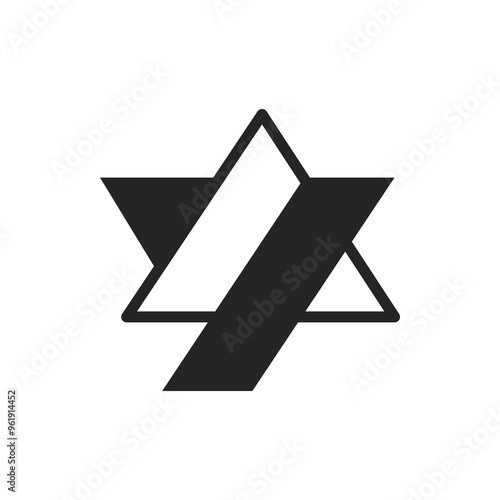 the logo consists of the letter Y and A. Abstract, outline and elegant.