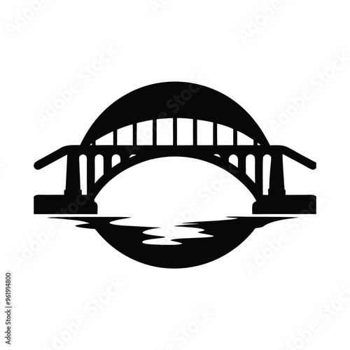 Bridge Vector Icon Logo Silhouette Modern Design