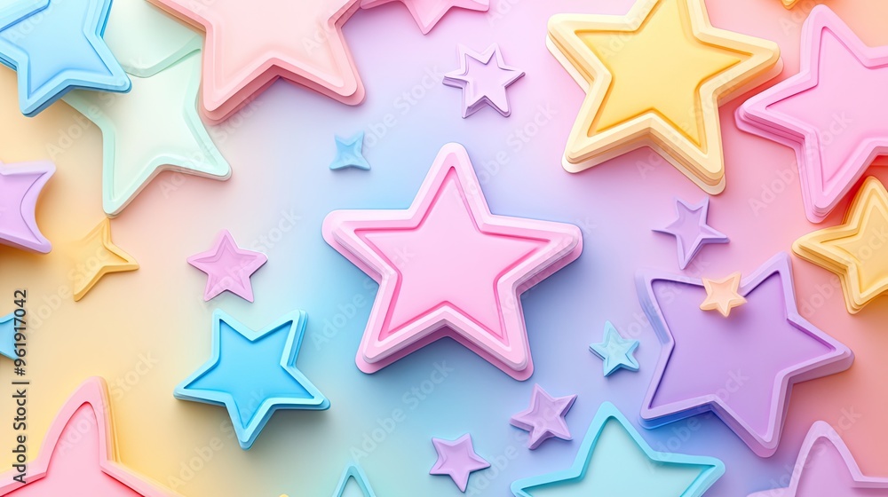 Pastel 3d star frame background. Star background Pastel 3d star frame background. Star background