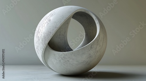 A 3D render of an abstract sphere. The design should emphasize smooth curves and geometric shapes. photo