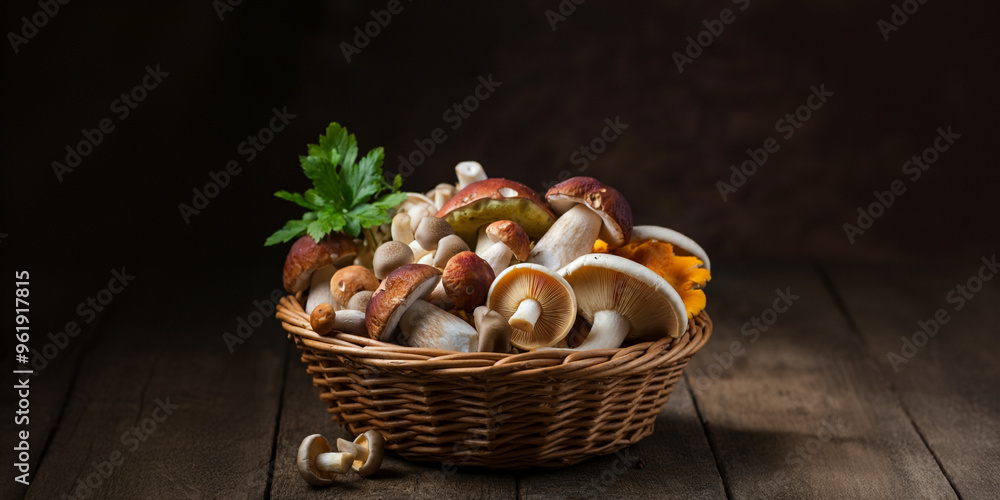 Mushrooms in a Basket, Fungus Nature Photography Mushrooms in a Basket, Fungus Nature Photography
