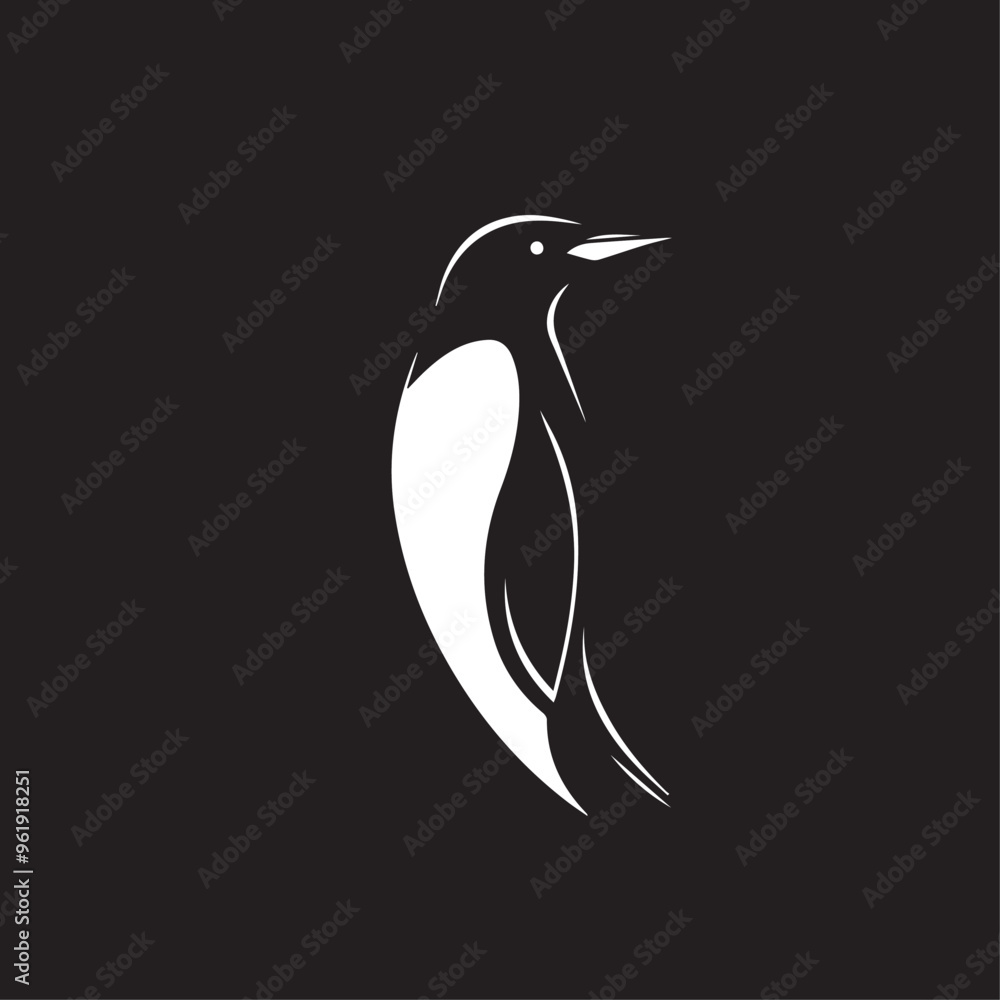 Obraz premium Penguin in cartoon, doodle style . Image for t-shirt, web, mobile apps and ui. Isolated 2d vector illustration in logo, icon, sketch style, Eps 10, black and white. AI Generative