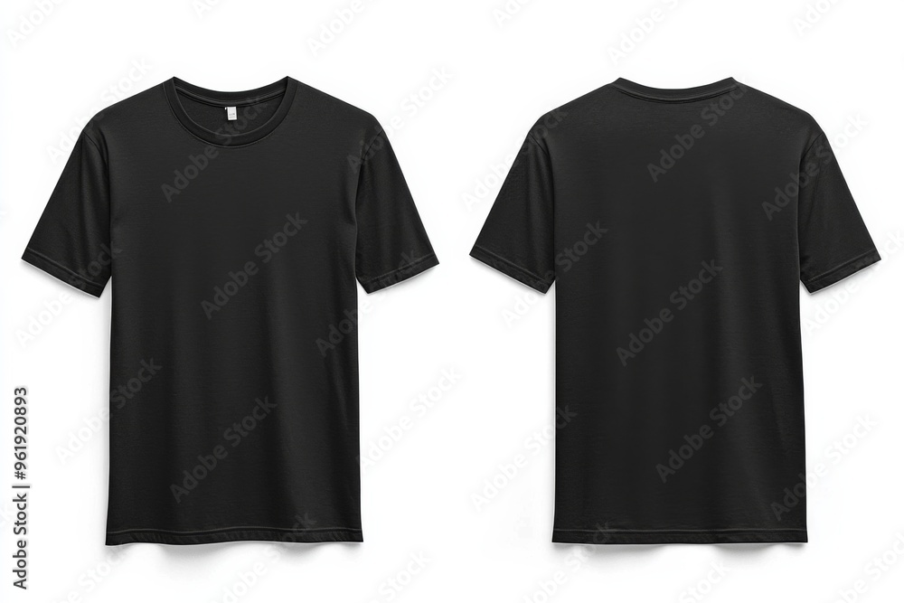 Black Tshirt Mockup Front and Back Isolated created with Generative AI Black Tshirt Mockup Front and Back Isolated created with Generative AI